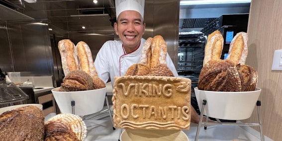 Bread station on Viking Octantis (Photo/Harriet Baskas)