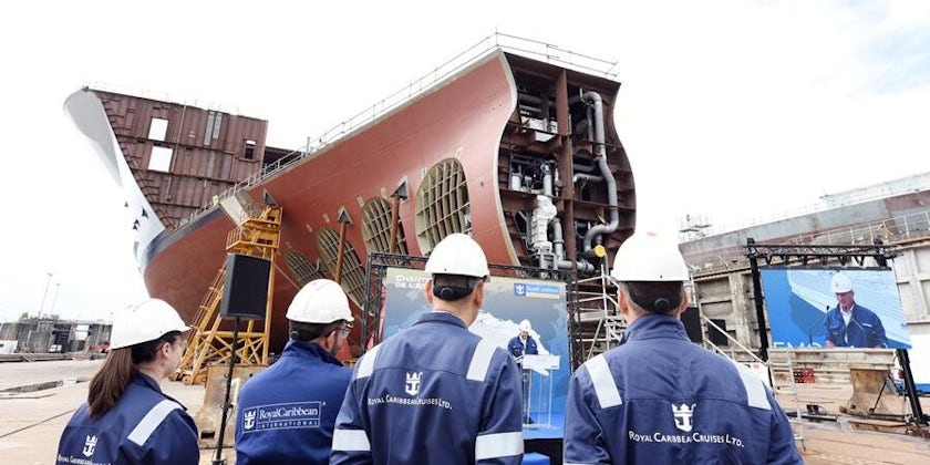 The keel laying for Utopia of the Seas (Photo: Royal Caribbean)