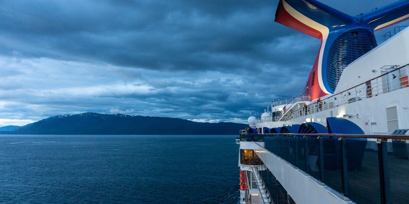 Sailing Icy Strait towards Juneau at evening aboard Carnival Spirit (Photo: Aaron Saunders)