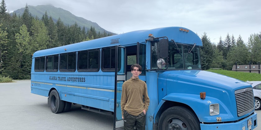 Fin and old bus in Juneau (Photo by Adam Coulter)