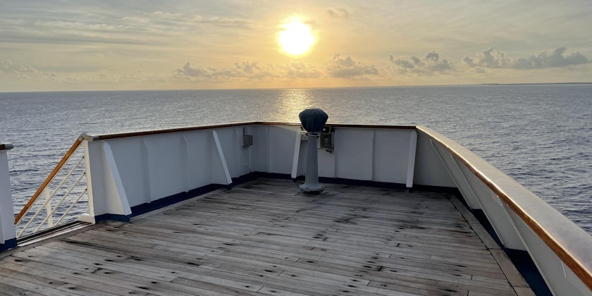 Sunset off Carnival Ecstasy's final voyage. (Photo: Peter Knego)