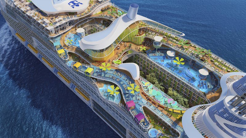 The main pool area aboard Icon of the Seas (Rendering: Royal Caribbean)