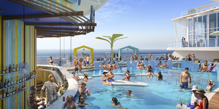 The Swim and Tonic Bar aboard Icon of the Seas (Rendering: Royal Caribbean)
