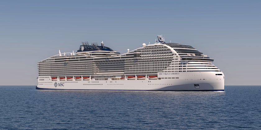 A rendering of MSC World America cruise ship exterior. (Photo: MSC Cruises)