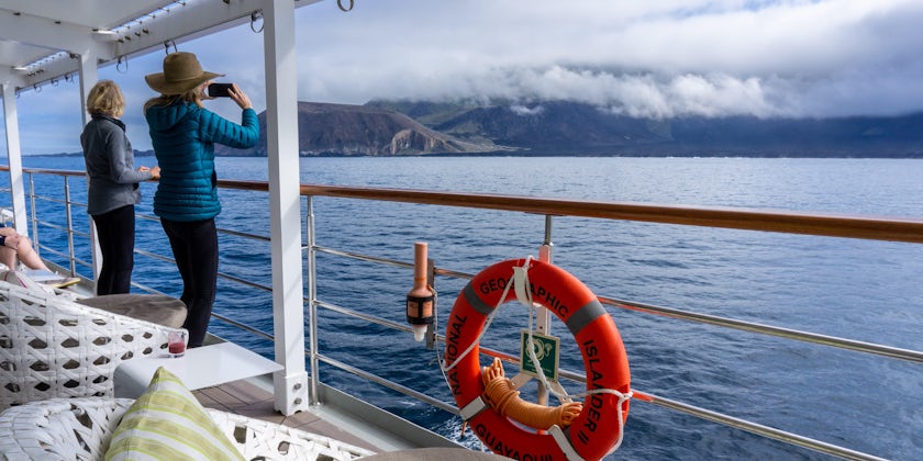 Cruising past Isabela Island, Galapagos, aboard National Geographic Islander II (Photo: Aaron Saunders)