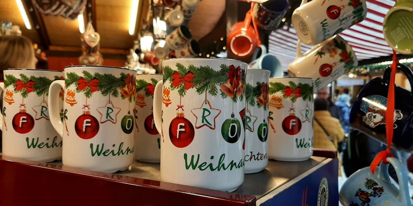 Gluhwein mugs on a Christmas Market cruise (Photo/Jeannine Williamson)