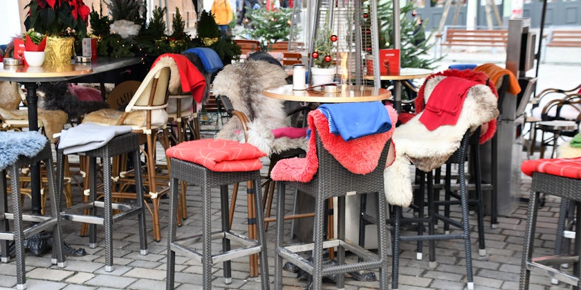 Cozy outdoor cafe in Vienna during a Christmas Markets cruise (Photo/Jeannine Williamson)