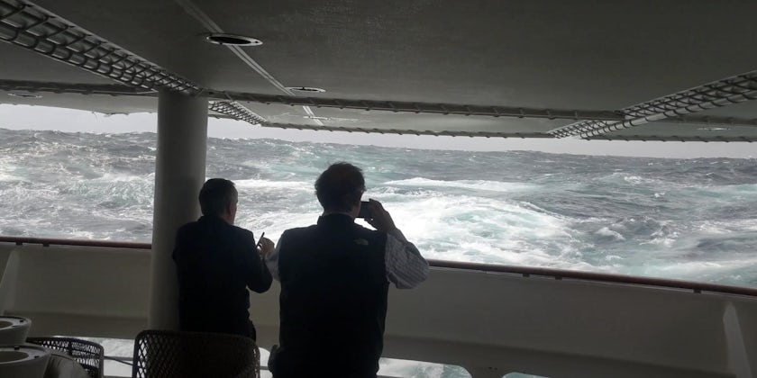 Drake Passage with 15-meter swells as seen from Ponant's Le Lyrial. (Photo: Colleen McDaniel)