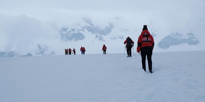 Hiking in Antarctica (Photo: Cynthia Drake)
