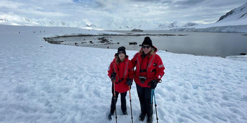 Cynthia Drake and daughter August in Antarctica (Photo: Cynthia Drake)