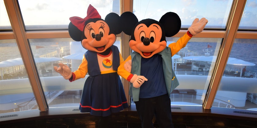 Mickey Mouse and Minnie Mouse on Disney's Pixar Day at Sea (Photo/David Parfitt)