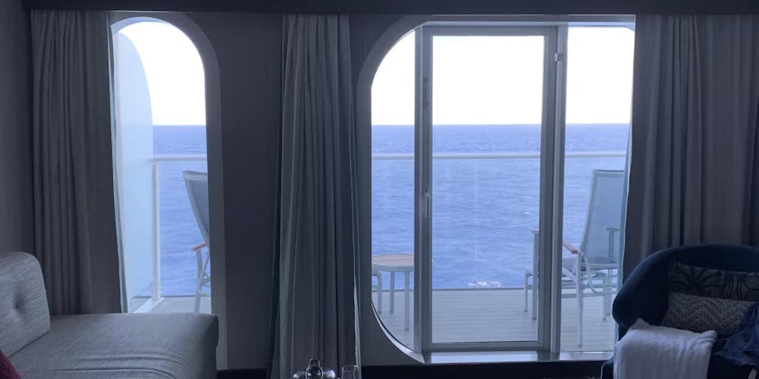 View of Symphony of the Seas' Junior Suite balcony