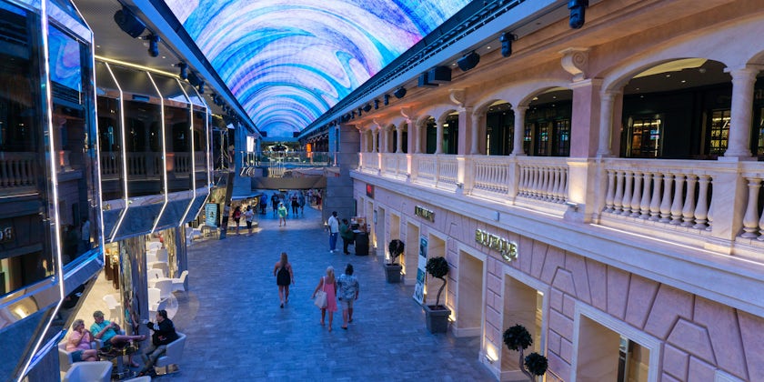 The Galleria Meraviglia boasts a massive LED ceiling. (Photo: Aaron Saunders)