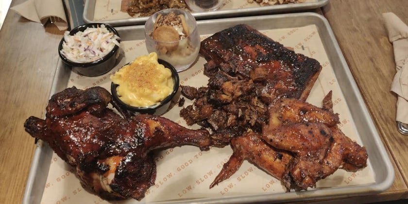 A meat-filled dish at Oasis of the Seas' Portside BBQ restaurant