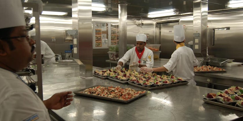 Allure of the Seas' kitchen galley on an All Access Tour