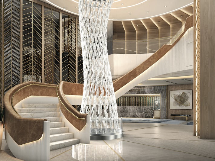 Rendering of the Lobby grand staircase on Oceania Allura (Photo/Oceania Cruises) 