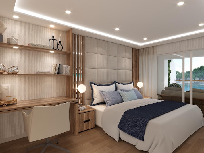 Rendering of a bedroom on MV Narrative (Photo/Storylines) 