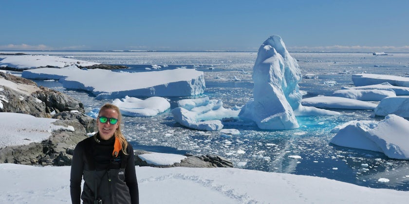 Silversea Expeditions Expedition Leader Marieke Egan in Antarctica (Photo: Marieke Egan)