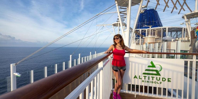 Jo Kessel on the Altitude Ropes Course on P&O Cruises Arvia