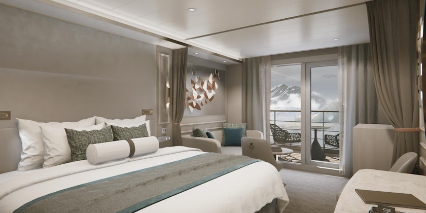 One of the new suites to be added to Deck 5 aboard Silver Endeavour (Rendering: Silversea)
