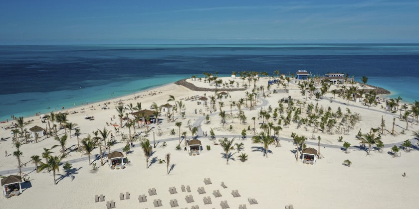 Beach with palm trees at Ocean Cay Marine Reserve (Credit: MSC Cruises)
