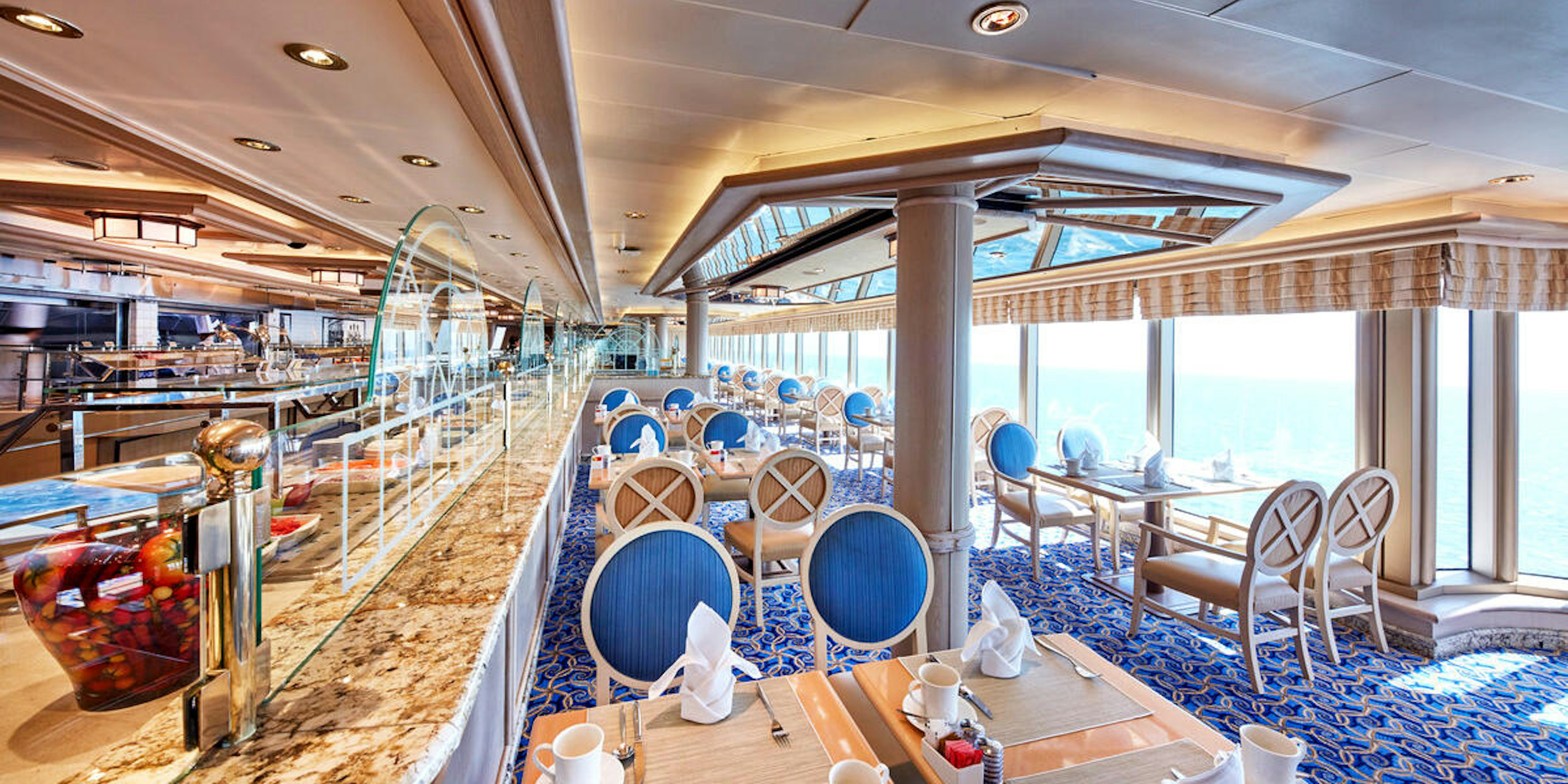 cruise ship with buffet
