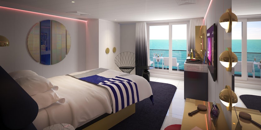 Seriously Suite: one of eight types of RockStar Suites onboard Virgin Voyages' Scarlet Lady (Photo: Virgin Voyages)