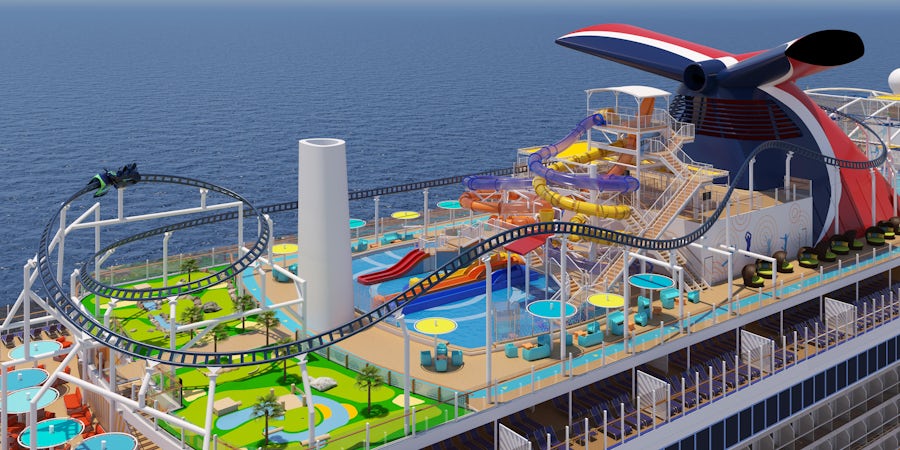 Carnival Unveils New Details of Ultimate Playground and BOLT Roller Coaster on Mardi Gras Cruise Ship