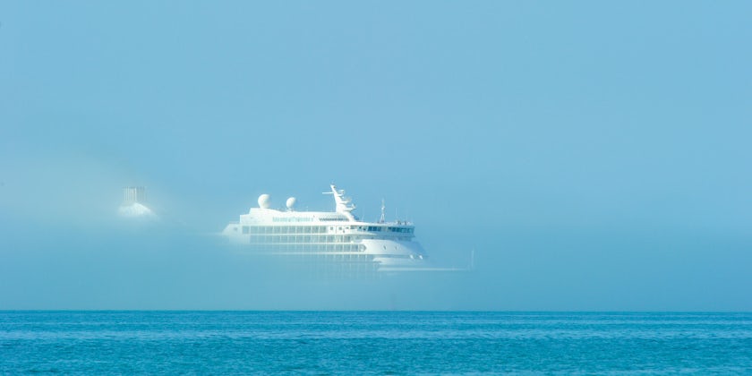 Cruise ship emerging from the fog in Key West. (Photo: HeliHead/Shutterstock)
