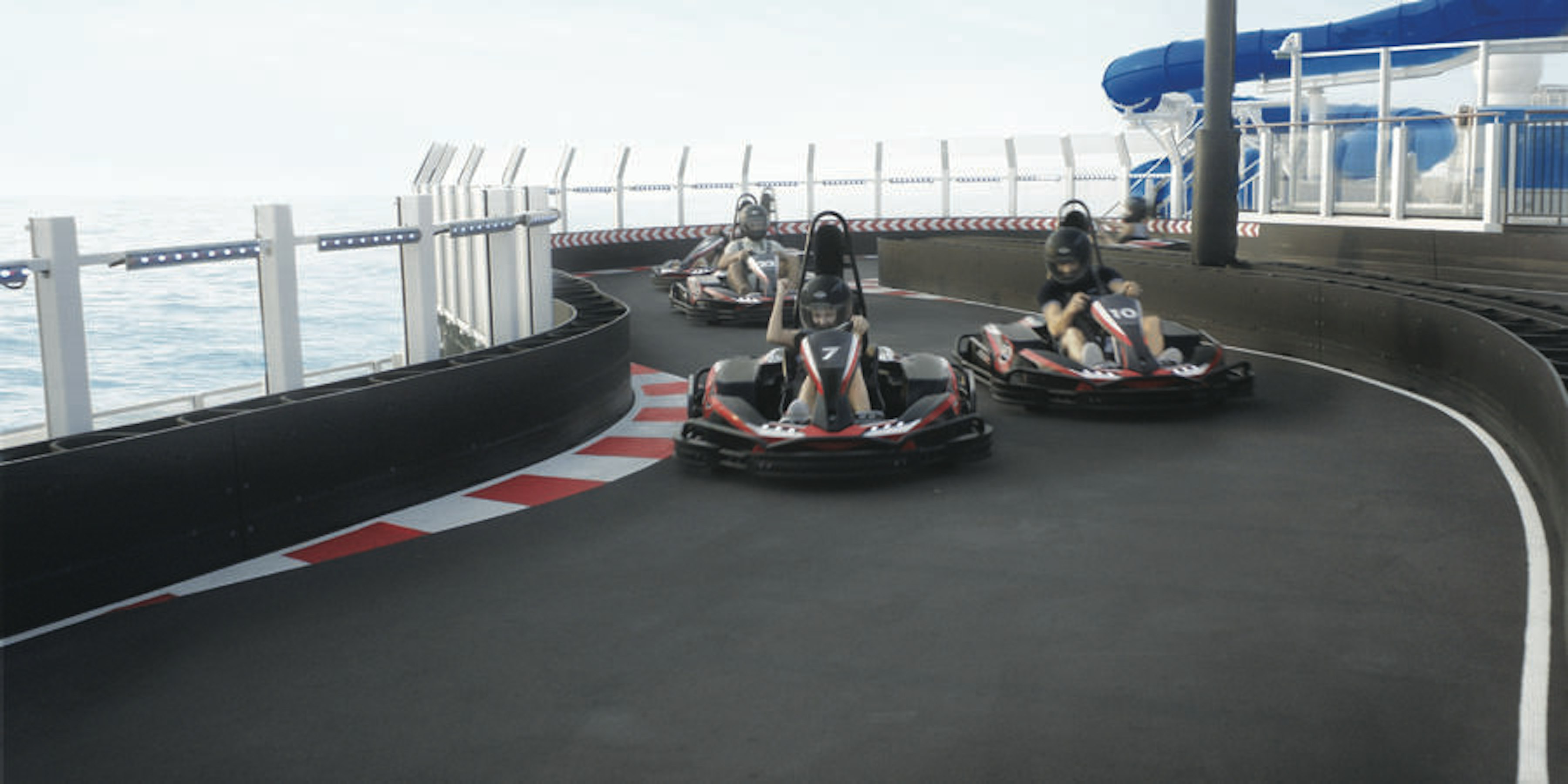 what cruise line has a go kart track