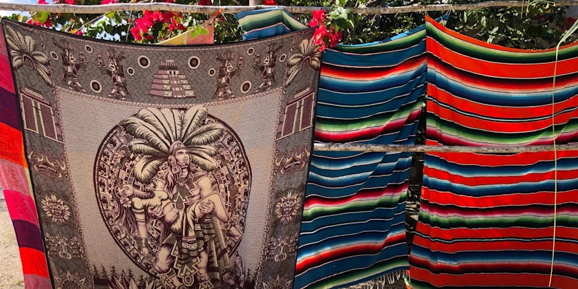Blankets and throw rugs sold by local merchants in Cozumel, Mexico (Photo: Adam Coulter)