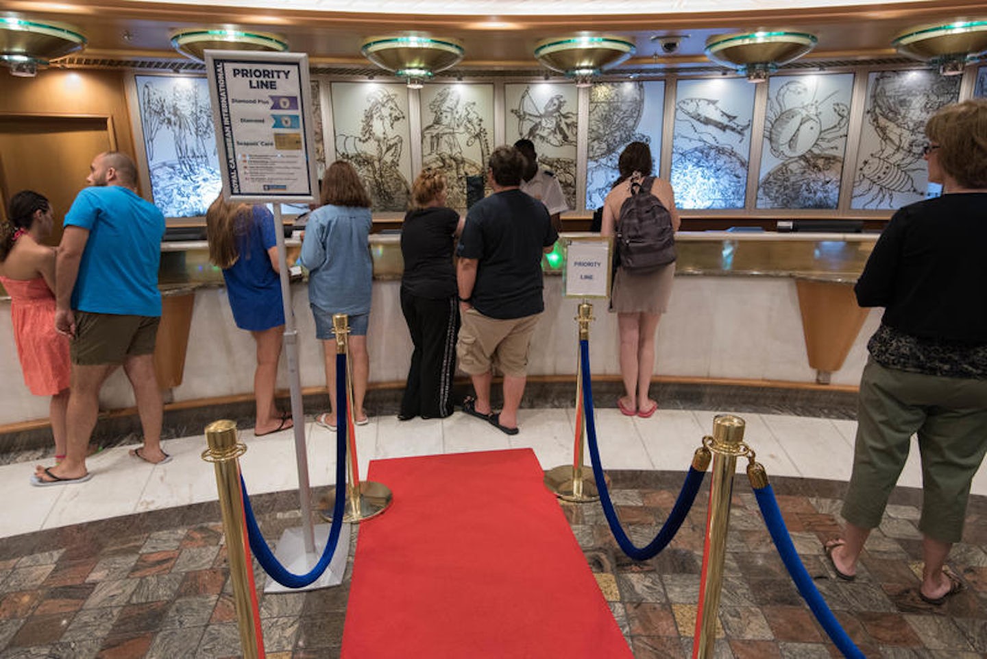 Passenger Services Desk on Freedom of the Seas
