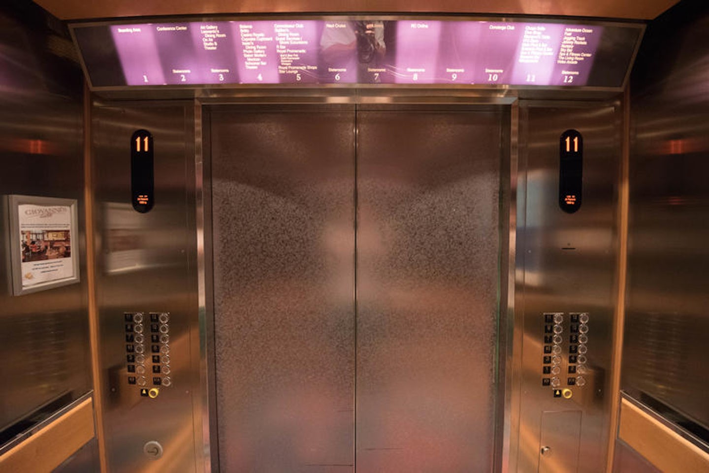 Elevators on Freedom of the Seas
