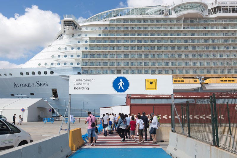 Boarding Area on Royal Caribbean Allure of the Seas Cruise Ship