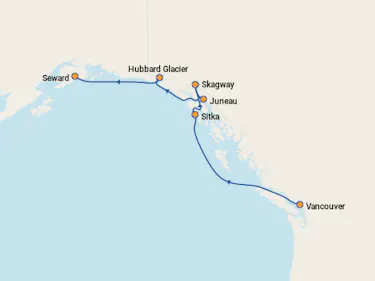 Royal Caribbean Ovation of the Seas Cruise Itinerary to Alaska on June