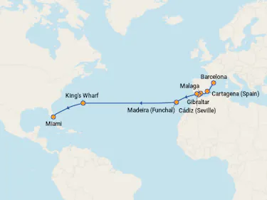 Celebrity Xcel Cruise Itinerary to Transatlantic on October 23, 2026
