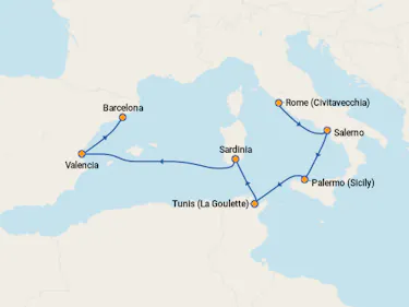 Viking Star Cruise Itinerary to Mediterranean on February 16, 2027