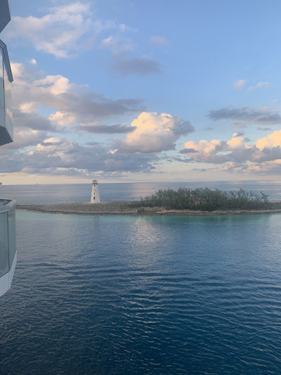 The view from our veranda as we pulled into Bimini.