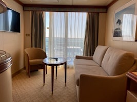 This is the lounge area of our mini-suite ME class cabin