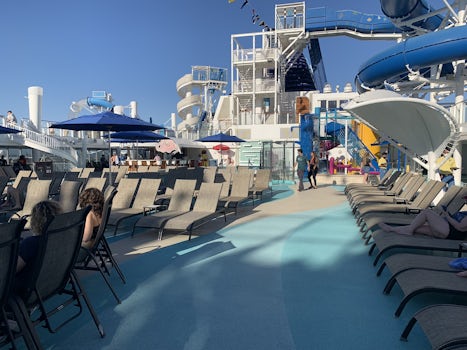 Deck 16, looking toward the aft with the waterslides.