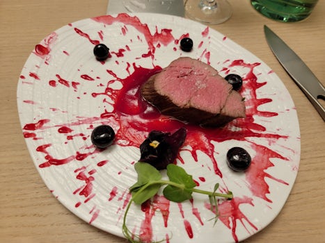 Murder on a plate! Main course at the Test Kitchen. Very good and interesting presentation.