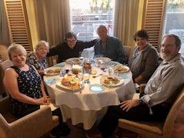 Friends dining on last night of cruise.