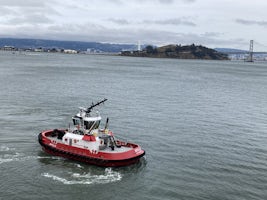 Tugboat ready to help us out of port