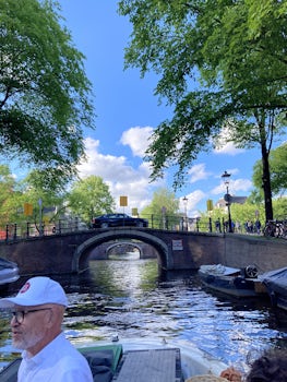 On our canal cruise in Amsterdam