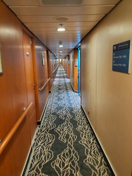 Hallway outside our cabin on the Jewel.