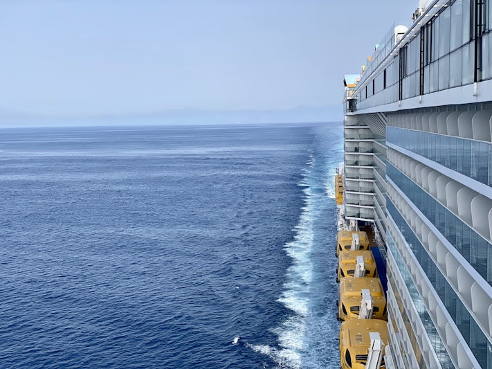 Sailing the beautiful blue sea. 