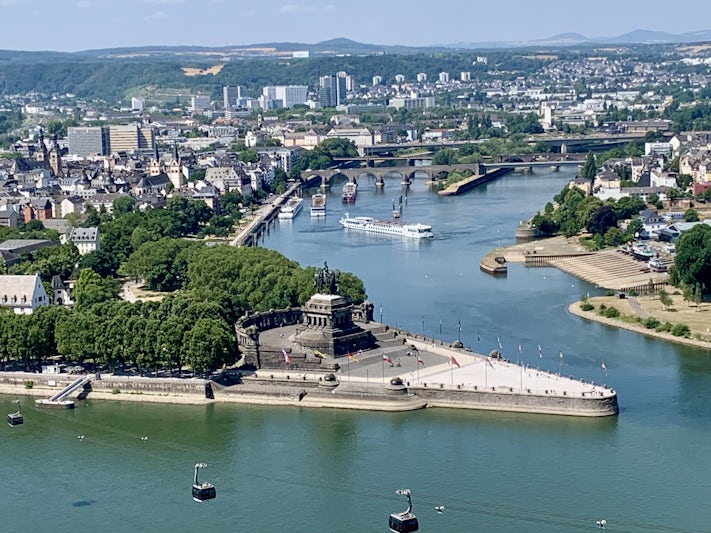 This photo is at the confluence of the Moselle and the Rhine at Koblenz.
