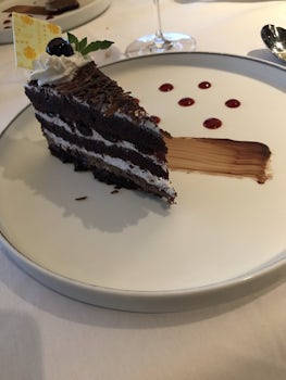 Black Forest gateaux in the YC for desert