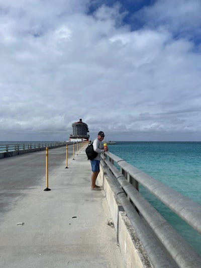 Walking back to the ship while at port in Bimini