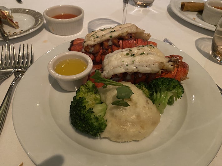 Twin lobster tails for a $25 uncharge in Taste dining room